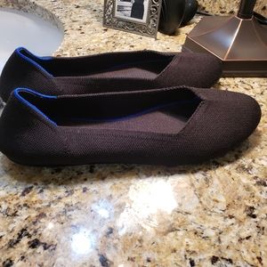 Rothy's Round Toe Flat, Black Solid, Size 11.5